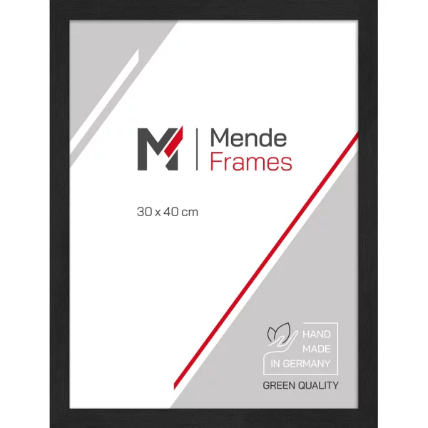 Holz Bilderrahmen Mareb 13x18 cm | Schwarz, gemasert | Antireflexglas mattiert (2 mm)