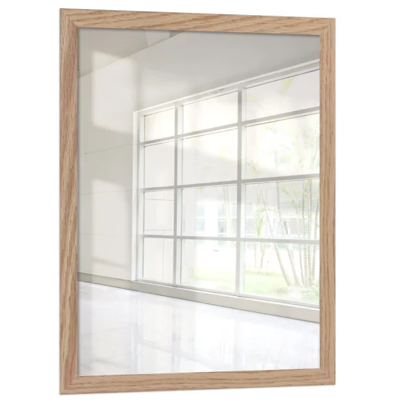 Miroir mural Mareb 15x15 cm | chêne brut | miroir (2 mm)