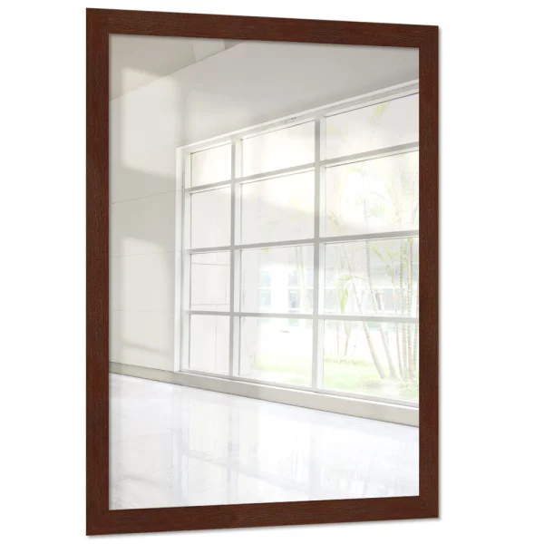 Miroir mural Mareb 15x15 cm | noyer | miroir (2 mm)