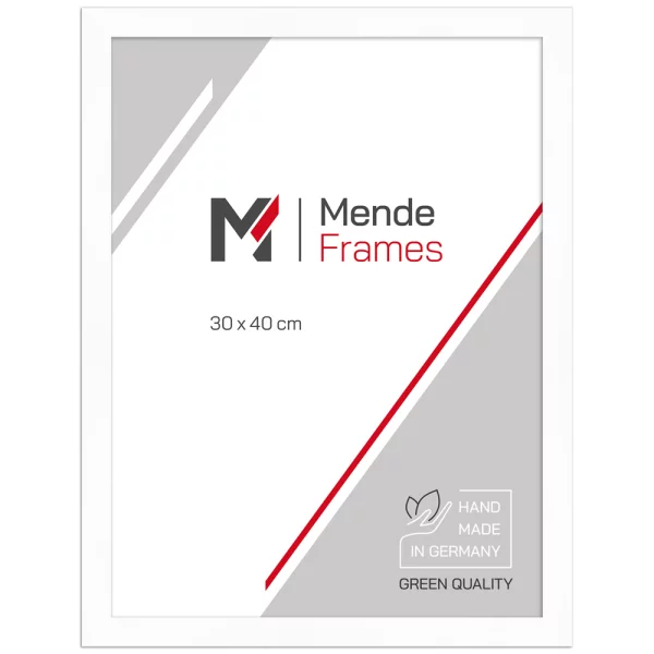 Cadre en bois Kano sur mesure blanc | verre standard (2 mm)
