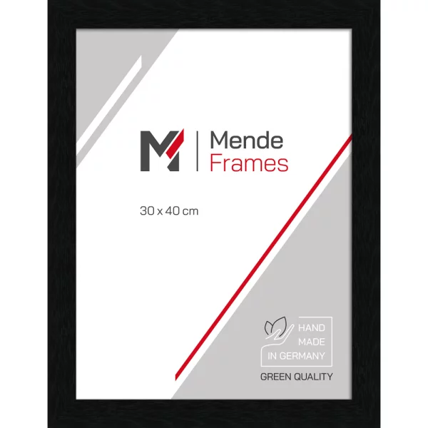 Cadre en bois Rebolan sur mesure noir, avec veinure | verre standard (2 mm)