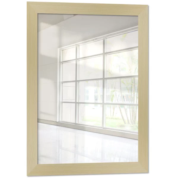 Miroir mural sur mesure Rebolan bois brut non verni | miroir (2 mm)