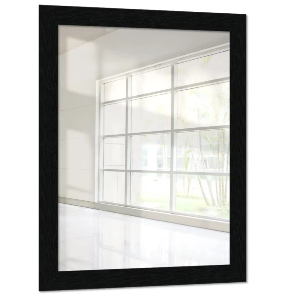 Miroir mural sur mesure Rebolan noir, avec veinure | miroir (2 mm)