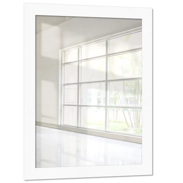 Miroir mural sur mesure Rebolan blanc, avec veinure | miroir (2 mm)