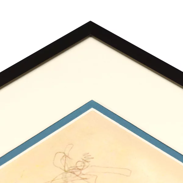 1,4 mm Doppel-Passepartout mit individuellem Ausschnitt 7x10 cm | Azurblau (232)