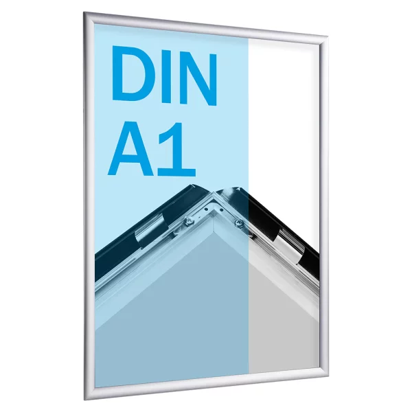 25 mm Klapprahmen Standard 59,4x84,1 cm (A1) | silber | Kunstglas mattiert (1 mm)