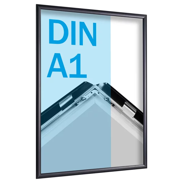 25 mm Klapprahmen Color DIN A1 59,4x84,1 cm (A1) | schwarz | Kunstglas mattiert (1 mm)