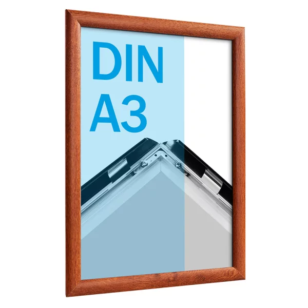 25 mm Klapprahmen Holzoptik 29,7x42 cm (A3) | holzoptik | Kunstglas mattiert (1 mm)