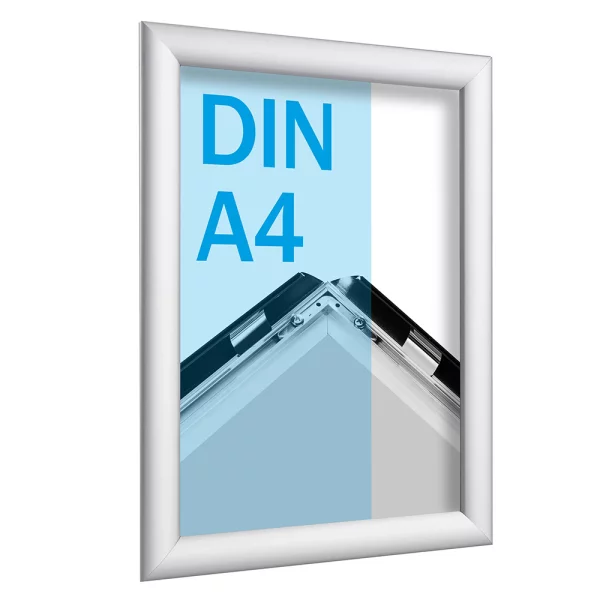 25 mm Klapprahmen Standard 21x29,7 cm (A4) | silber | Kunstglas mattiert (1 mm)