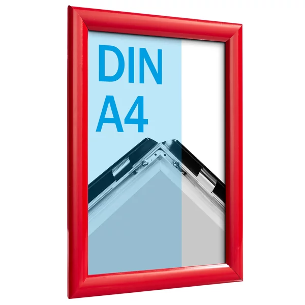 25 mm Klapprahmen Color DIN A4 21x29,7 cm (A4) | rot | Kunstglas mattiert (1 mm)