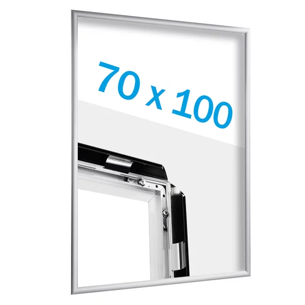 25 mm Klapprahmen Standard DIN B1 70,7x100 cm (B1) | silber | Kunstglas mattiert (1 mm)