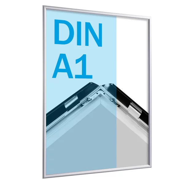 17 mm Klapprahmen 59,4x84,1 cm (A1) | silber | Kunstglas mattiert (1 mm)
