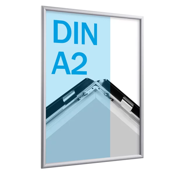 17 mm Klapprahmen 42x59,4 cm (A2) | silber | Kunstglas mattiert (1 mm)
