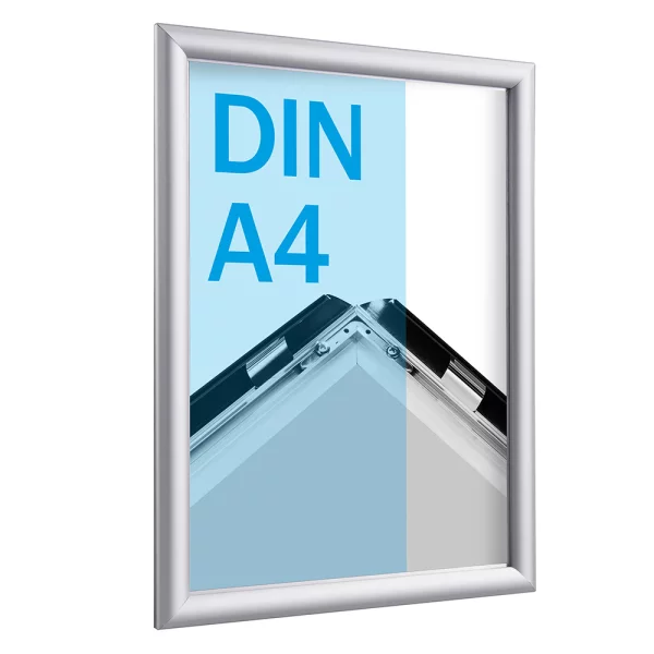 17 mm Klapprahmen 21x29,7 cm (A4) | silber | Kunstglas mattiert (1 mm)