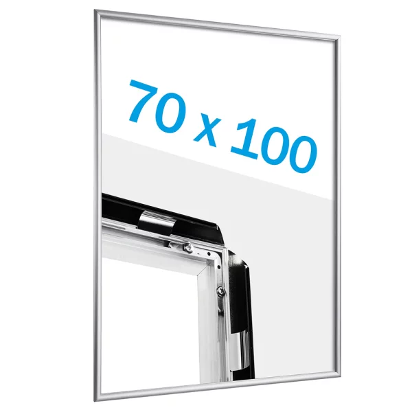17 mm Klapprahmen DIN B1 70,7x100 cm (B1) | silber | Kunstglas mattiert (1 mm)