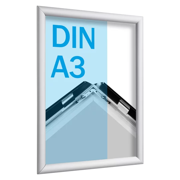 25 mm Klapprahmen selbstklebend 29,7x42 cm (A3) | silber | Kunstglas mattiert (1 mm)