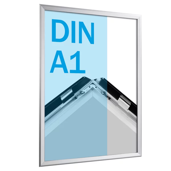 32 mm Klapprahmen 59,4x84,1 cm (A1) | silber | Kunstglas mattiert (1 mm)