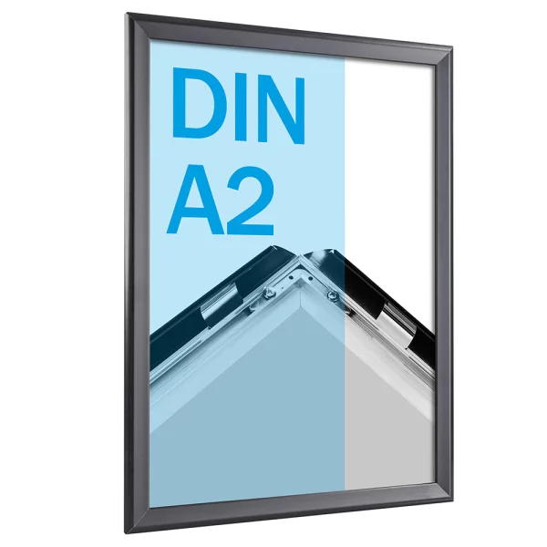 32 mm Klapprahmen DIN A2 42x59,4 cm (A2) | schwarz | Kunstglas mattiert (1 mm)