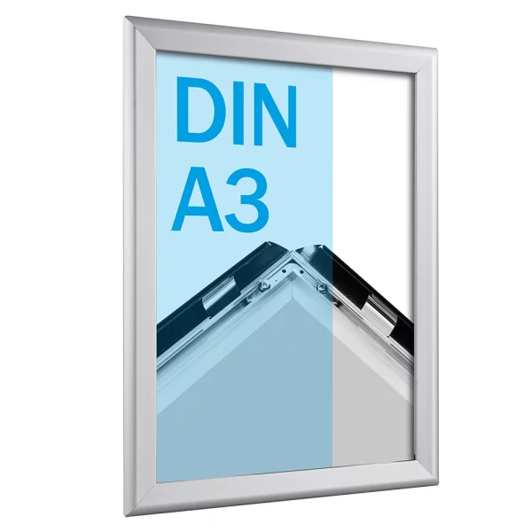 32 mm Klapprahmen 29,7x42 cm (A3) | silber | Kunstglas mattiert (1 mm)