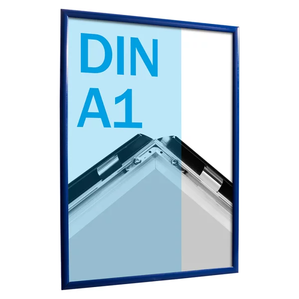 25 mm Klapprahmen Color DIN A1 59,4x84,1 cm (A1) | blau | Kunstglas mattiert (1 mm)
