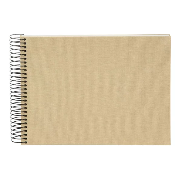 Spiralalbum Bella Vista - 40 weiße Seiten zum Einkleben (17x24 cm) 24x17 cm (40 Seiten) | beige