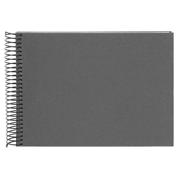 Spiralalbum Bella Vista - 40 weiße Seiten zum Einkleben (17x24 cm) 24x17 cm (40 Seiten) | grau