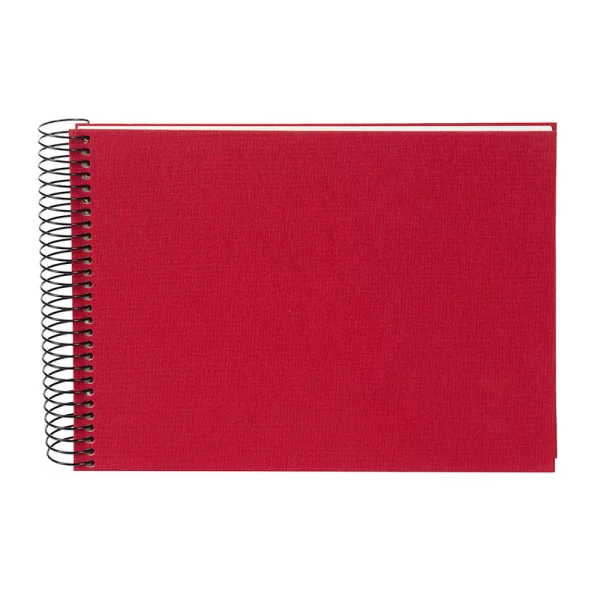 Spiralalbum Bella Vista - 40 weiße Seiten zum Einkleben (17x24 cm) 24x17 cm (40 Seiten) | rot