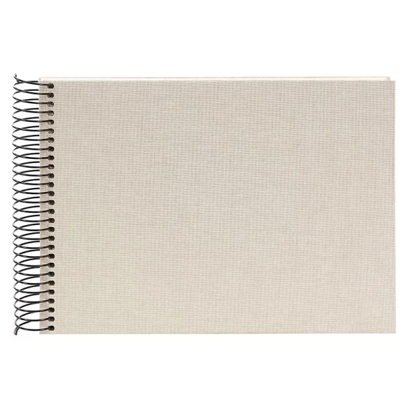 Spiralalbum Bella Vista - 40 weiße Seiten zum Einkleben (17x24 cm) 24x17 cm (40 Seiten) | sandgrau