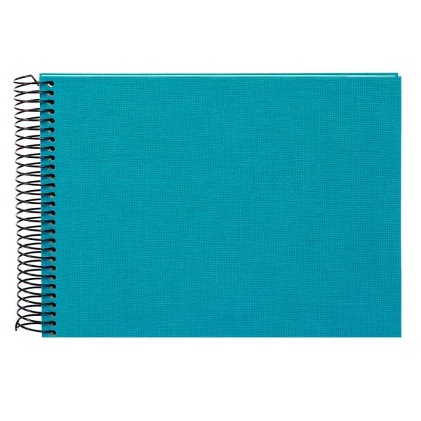 Spiralalbum Bella Vista - 40 weiße Seiten zum Einkleben (17x24 cm) 24x17 cm (40 Seiten) | türkis