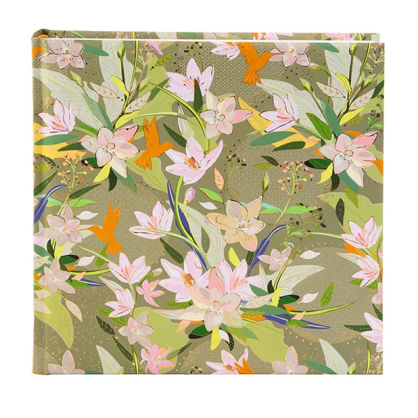 Fotoalbum Royal Lily mit 60 weißen Seiten zum Einkleben, 25x25 cm 25x25 cm (60 Seiten) | grün