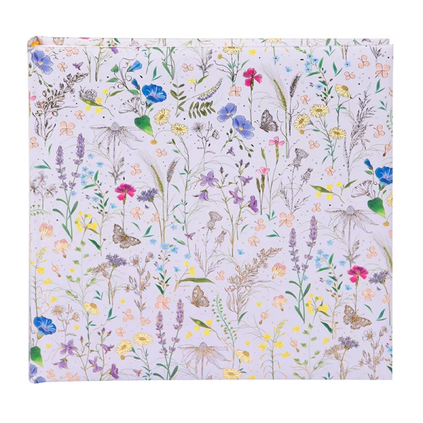Fotoalbum Summer Meadow - 60 weiße Seiten zum Einkleben (25x25 cm) 25x25 cm (60 Seiten) | lila