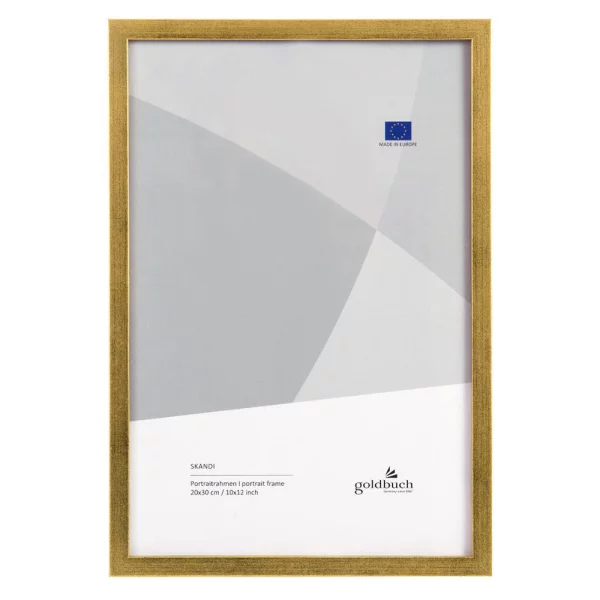 Holz-Bilderrahmen Skandi 20x30 cm | Gold | Normalglas (2 mm)
