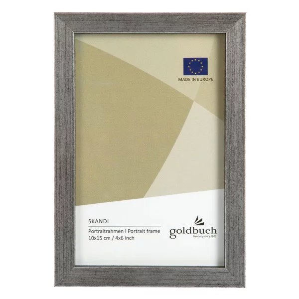 Holz-Bilderrahmen Skandi 10x15 cm | Silber | Normalglas (2 mm)