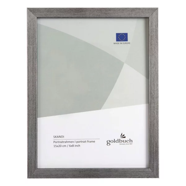 Holz-Bilderrahmen Skandi 15x20 cm | Silber | Normalglas (2 mm)