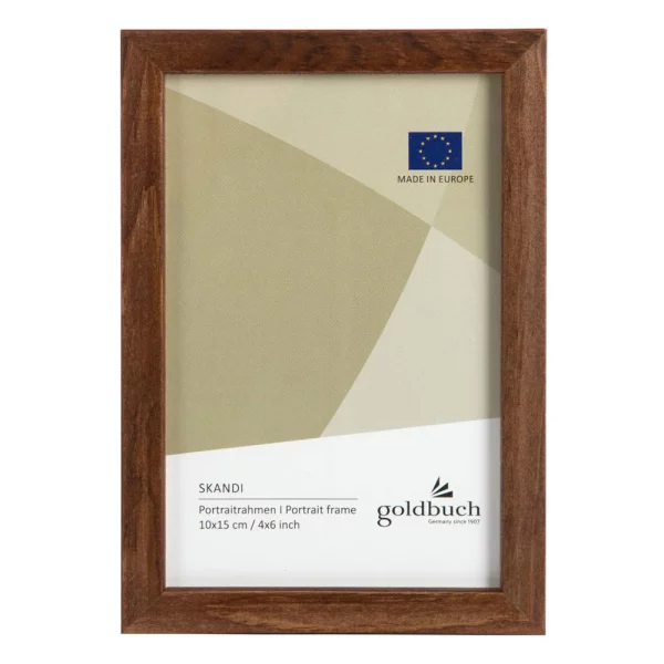 Holz-Fotorahmen Skandi 10x15 cm | Braun | Normalglas (2 mm)