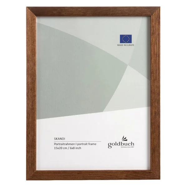 Holz-Fotorahmen Skandi 15x20 cm | Braun | Normalglas (2 mm)