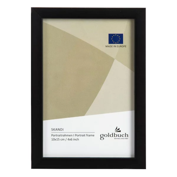 Holz-Fotorahmen Skandi 10x15 cm | Schwarz | Normalglas (2 mm)