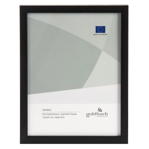 Holz-Bilderrahmen Skandi 15x20 cm | Schwarz | Normalglas (2 mm)