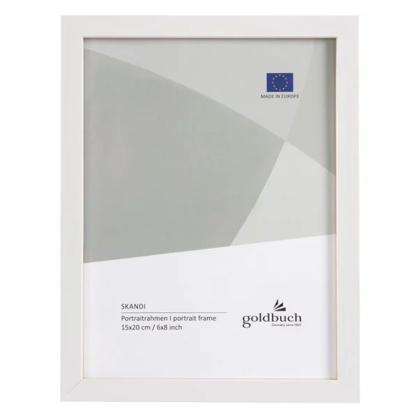 Holz-Bilderrahmen Skandi 15x20 cm | Weiß | Normalglas (2 mm)