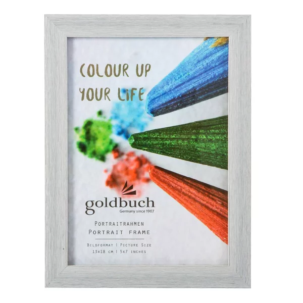 Kunststoff-Bilderrahmen "Colour up your life" 13x18 cm | hellgrau | Normalglas (2 mm)