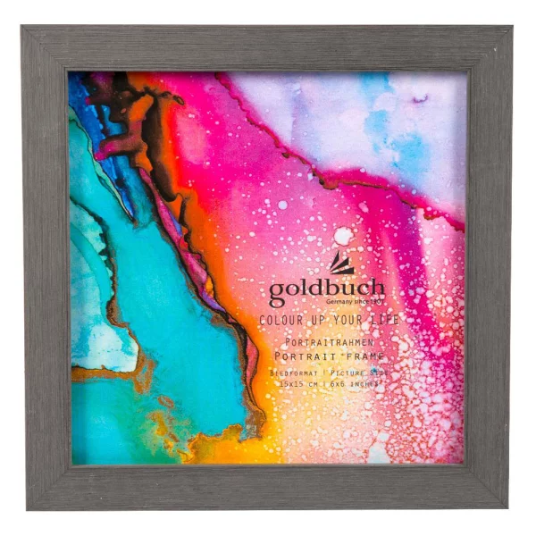 Kunststoff Bilderrahmen Colour up your life 15x15 cm | dunkelgrau | Normalglas (2 mm)