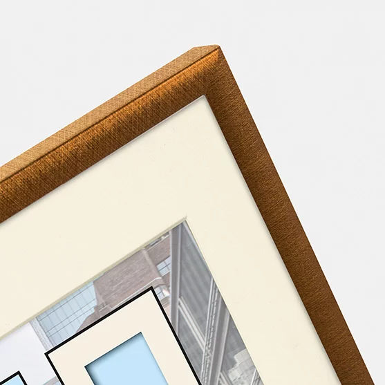 Kunststoff Bilderrahmen Puro mit Passepartout 18x24 cm (13x18 cm) | bronze | Normalglas (2 mm)
