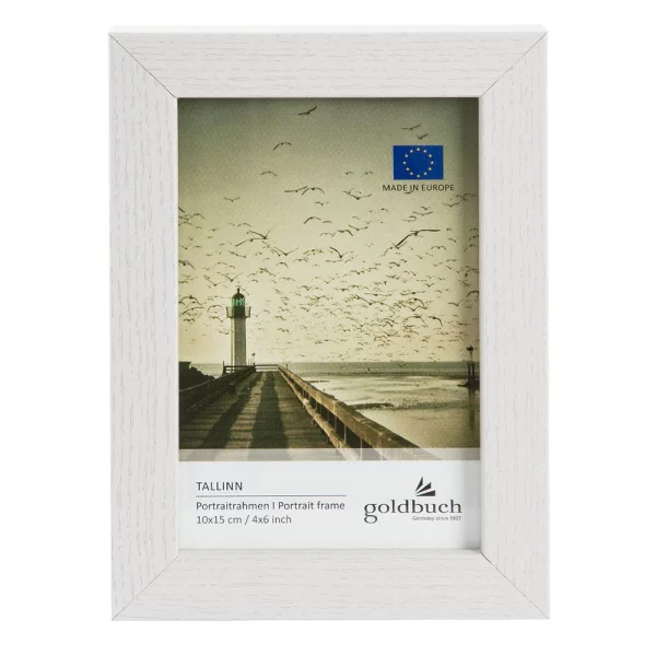 Holz Bilderrahmen Tallinn (MDF) 10x15 cm | weiß | Normalglas (2 mm)