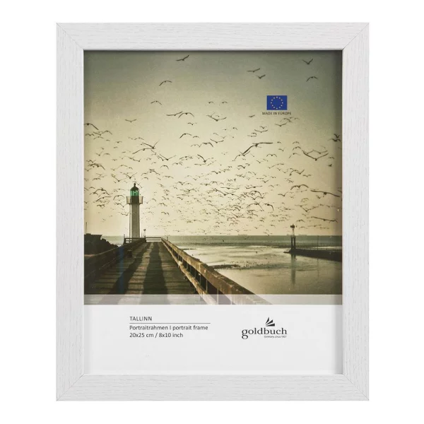Holz-Bilderrahmen Tallinn (MDF) 20x25 cm | weiß | Normalglas (2 mm)