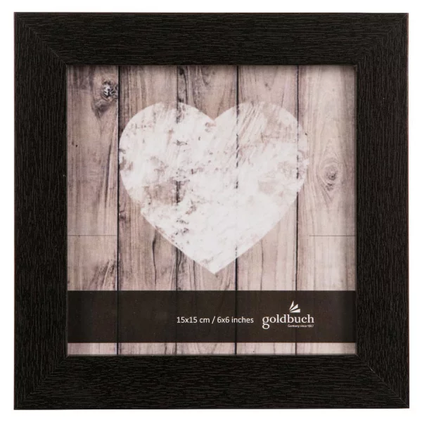 Holz-Bilderrahmen Dream (MDF) 15x15 cm | schwarz | Normalglas (2 mm)