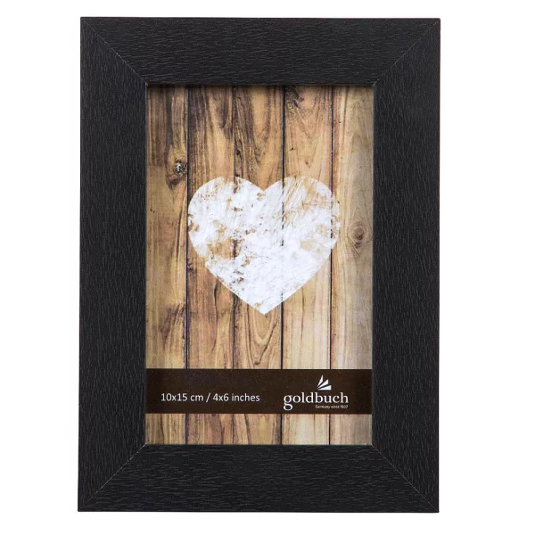 Holz-Bilderrahmen Dream (MDF) 10x15 cm | schwarz | Normalglas (2 mm)