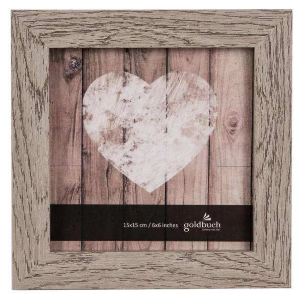 Holz-Bilderrahmen Dream (MDF) 15x15 cm | grau | Normalglas (2 mm)