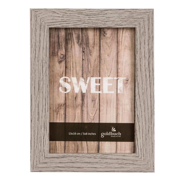 Holz-Bilderrrahmen Dream (MDF) 13x18 cm | grau | Normalglas (2 mm)