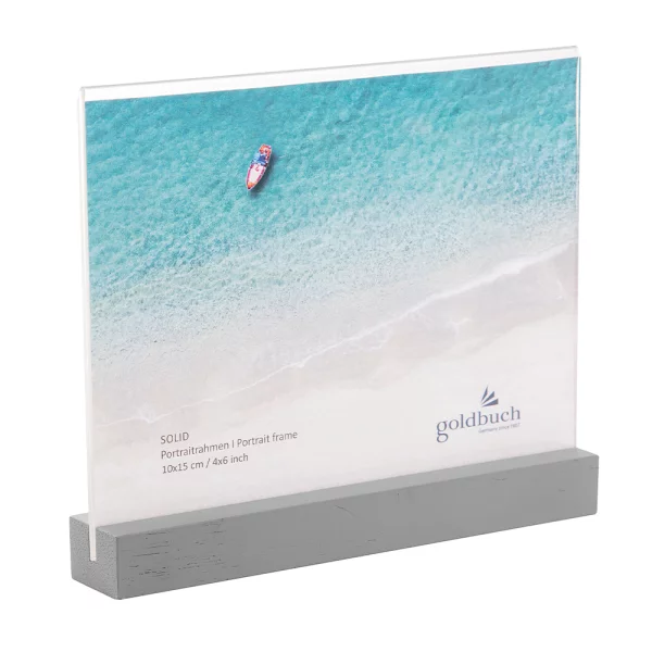 Acryl Bilderrahmen Solid 13x18 cm | grau | Kunstglas (2 mm)