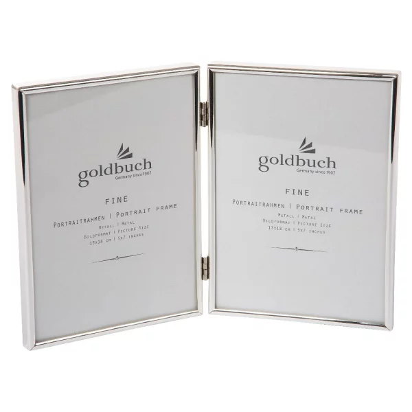 Doppel-Fotorahmen "Fine" 2x 13x18 cm | silber | Normalglas (2 mm)